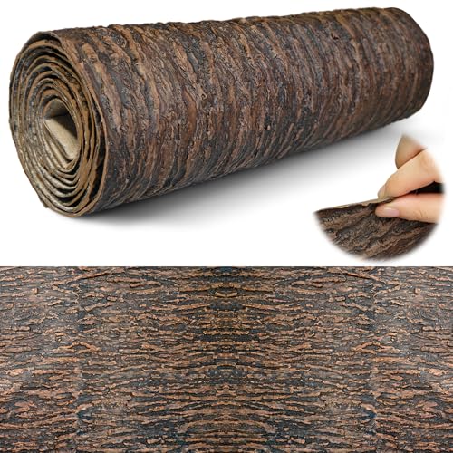 Tewloss Artificial Tree Bark Cover 79 x 16 in Large Realistic Fake Bark Wrap for Poles Pipes Stumps Flexible DIY Tree Trunk Decoration Camouflage for Garden Outdoor Decor
