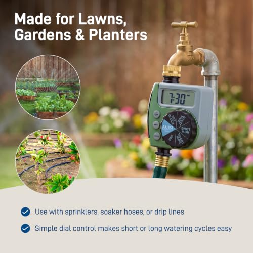 Orbit One Outlet Single-Dial Hose Faucet Timer - Easy Programmable - For Garden Watering System - LCD Hose Timer with Adjustable Watering Schedule - 62056 - image 6