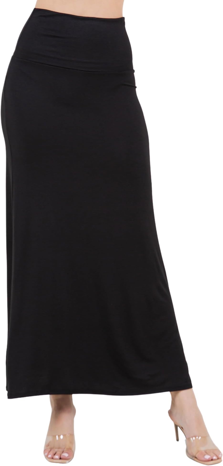 Azules Maxi Skirt for Women, Soft Stretchy Rayon High Waist Flowy Dressy Boho Long Skirts for Women (Petite & Plus Size)
