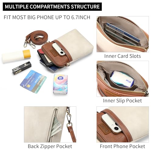 Image of SENDEFN Cell Phone Purses for Women Small Crossbody Bag Shoulder Handbag with Adjustable Strap