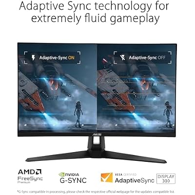 ASUS TUF Gaming 27 1440P Monitor (VG27AQM5A) - QHD (2560x1440), 300Hz, Fast IPS, Extreme Low Motion Blur Sync, 0.3ms, Speaker, 95% DCI-P3, Shadow Boost, DisplayWidget Center,