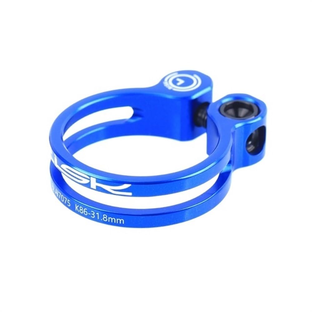 Xgsuzne 31.8Mm Blue Cycling Seat Clamps 31.8Mm 34.9Mm Ultralight Bicycle Seat Post Clamp 3 Colors Aluminum Alloy Bike Seatpost Clamps Mtb Seat Clamping Clip Seat Post Clamp(31.8Mm Blue)