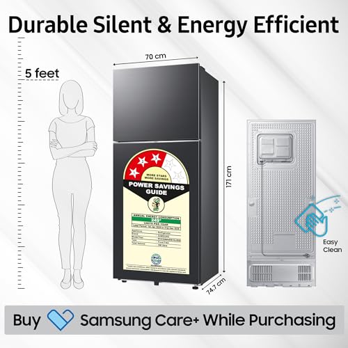 Image of Samsung 396 L, 3 Star, Convertible 5-in-1, Digital Inverter, Frost Free Double Door, Bespoke AI WiFi Enabled Refrigerator (RT41DG6A4DB1HL, Black Matte /Black DOI)