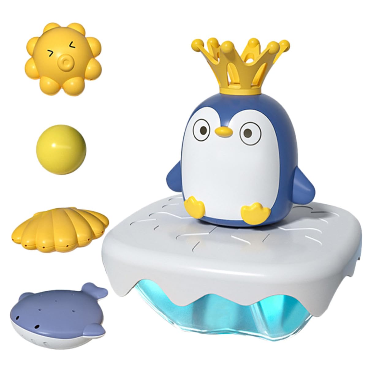 ERINGOGO Juguete De Baño Pingüino para Bebés Rociador De Agua Multifunción, Diseño Seguro y Suave, De Chorro Ajustables, Adecuado para Diversión Bañera Infantil