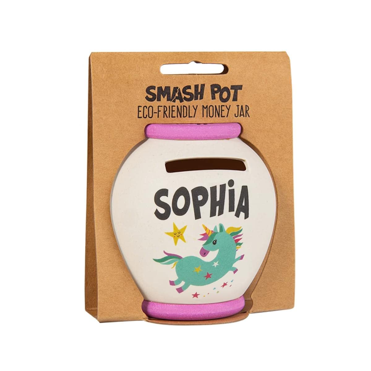 History & Heraldry Personalised Bamboo Smash Pot Money box (Sophia)
