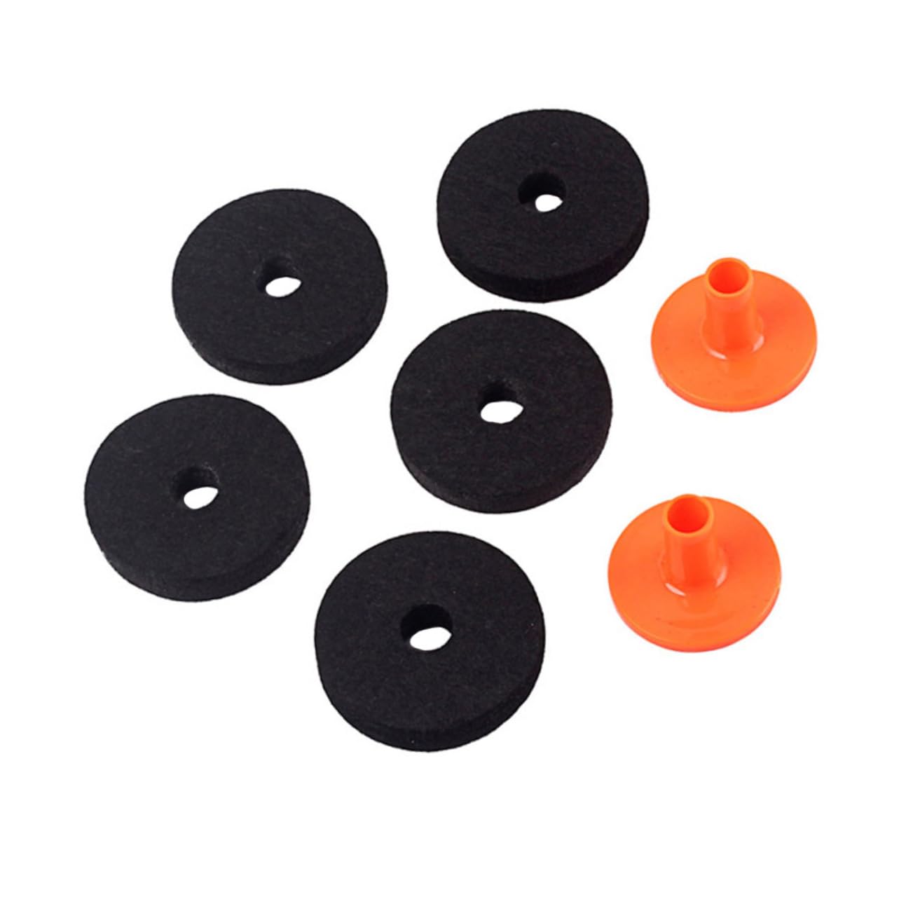 VICASKY 7pc 50mm Black Drum Cymbal Felts Sleeves Set Hi-hat Clutch Felt for Cymbal Stand Wc75