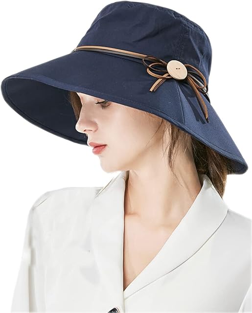 WITERY Women Ladies Summer Sun Hat Wide Brim Sun Hats Foldable Beach Hat Sun Visor Cloche UPF50+ Cap UV Protection for Women Girl