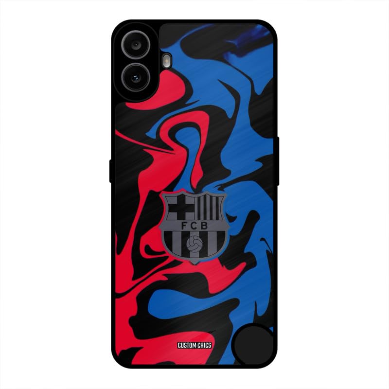 Image of PrintShield FC Barcelona Comic Back Cover for Nothing CMF Phone 1, Shockproof Printed Phone Case with Soft TPU Sides & Anti-Slip Grip
