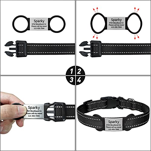 Tagme 2 Pack Personalized Dog Tag, Dog Tags For Name Engraved, No Jingle Slide On Cat Id Tag, For Puppy Small Medium Large Dogs #TOP2