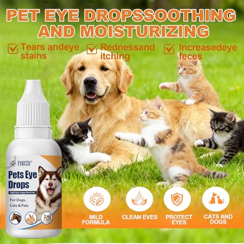 Jadeseal 30ml Augentropfen für Hunde & Katzen, Augenpflege & Augenreiniger,Befeuchtende Tropfen für die Augen von Pet, Augentropfen Katze Besonders Mild