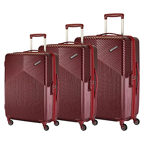 Image of American Tourister Georgia Red Hardsided Luggage 3PC Set Polycarbonate (55+69+79) (FS3 (0) 00 004)