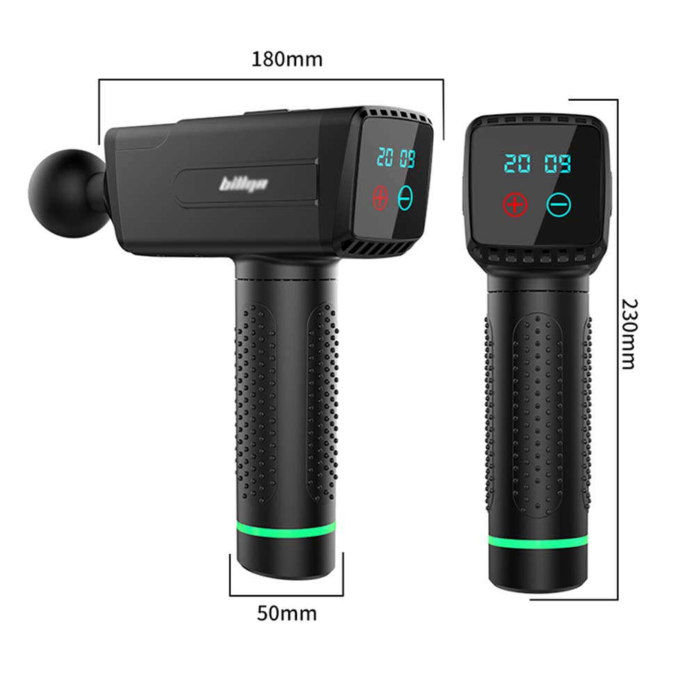 Pistola per Massaggio, Massaggiatore Muscolare per Tessuti Profondi, 45DB 2600mAh Pistola A Fascia Regolabile A 20 velocità con 4 Teste di Massaggio, Riduzione del Rumore Intelligente