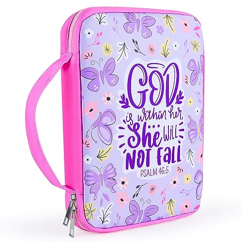 ICOSY Bible Cover Case for Women Girls Kids Bible Bag Case with Handle Kids Girls Bible Study Accessories Supplies