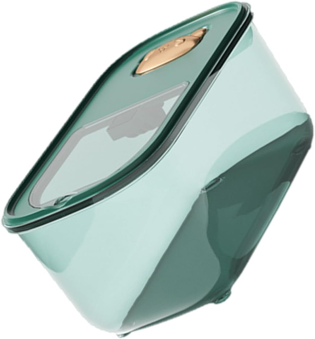 FUOYLOO Airtight Rice Storage Container 10lb Green Thickened Plastic Grain and Flour Sealed Bucket Moisture Proof Kitchen Pantry Organizer
