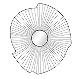 Massiver runder Metall-Spiegel MIT AUFHÄNGER zum einfachen Anbringen an die Wand. Metall-Rahmen mit gewölbter Draht-Konstruktion sorgt für eindrucksvolle 3D WIRKUNG.
