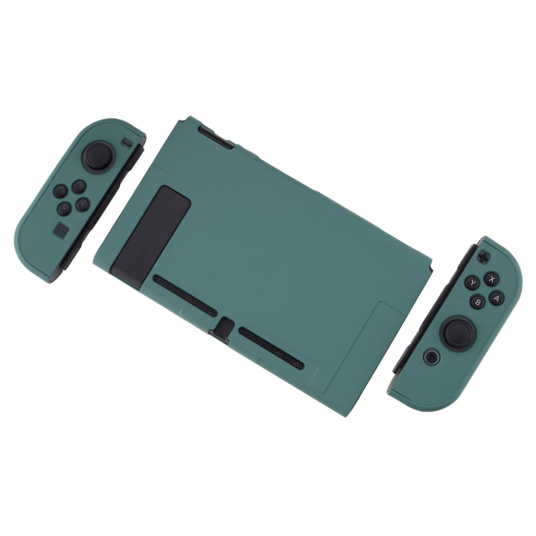 eXtremeRate PlayVital Back Cover for Nintendo Switch Console, NS Joycon Handheld Controller Separable Protector Hard Shell, Customized Dockable Protective Case for Nintendo Switch - Hunter Green — view 8