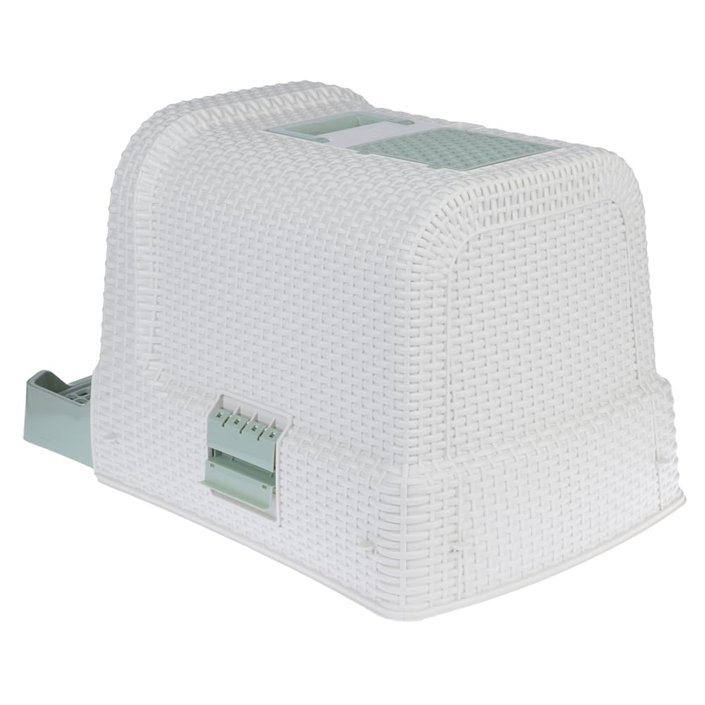 Inodoro con capó con cajón de esparcidor | con escalera extensible para facilitar la entrada | Incluye bolsa para excrementos, pala y filtro de carbón | Dimensiones: 69 x 42 x 41 cm
