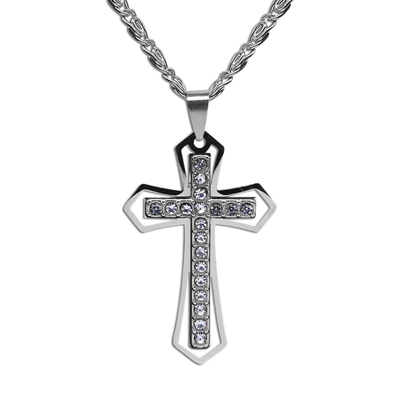 Bella Collana Uomo Collane con Ciondolo Croce Fiamma Cross Fire Punk Vintage Necklace Choker Jewelry Uomini Gioielli con Confezione Regalo