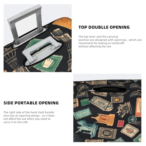 Retro Travel Stamps Stickers Travel Luggage Cover Elastic Suitcase Protector Washable Baggage Covers For Trunk Case Fits 29-32 Inch Luggage4