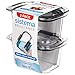 Price comparison product image Sistema Brilliance Leakproof Food Storage Container, Stain and Odour Resistant, Microwave Steam Vents, 380 ml, BPA-Free, Black Clips, Clear/Grey, 2 Count (Pack of 1)