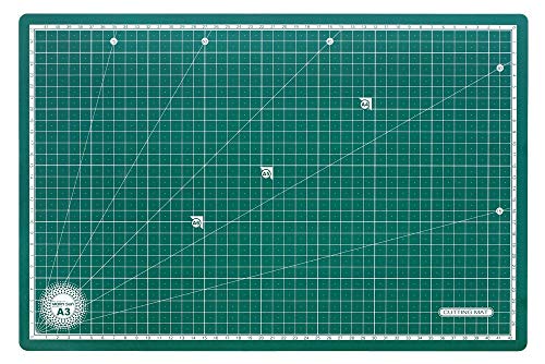 Image of Isomars A3 Self-Healing Cutting Mat 450 x 300 mm | Non-Slip Craft Cutting Board with Grid Markings & Angle Guides | Durable Double-Sided Mat for Art, Craft, Sewing, Quilting & DIY Projects