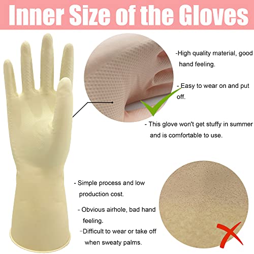 Royaki Cleaning Latex Gloves, Waterproof Cleaning Protective Dishwashing Rubber Gloves, 2 Pairs Size Large #TOP3