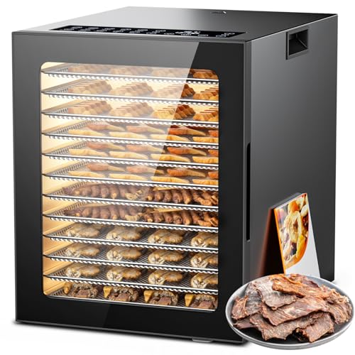 Food Dehydrator, 12 Stainless Steel Trays in 850W Dehydrator Machine,