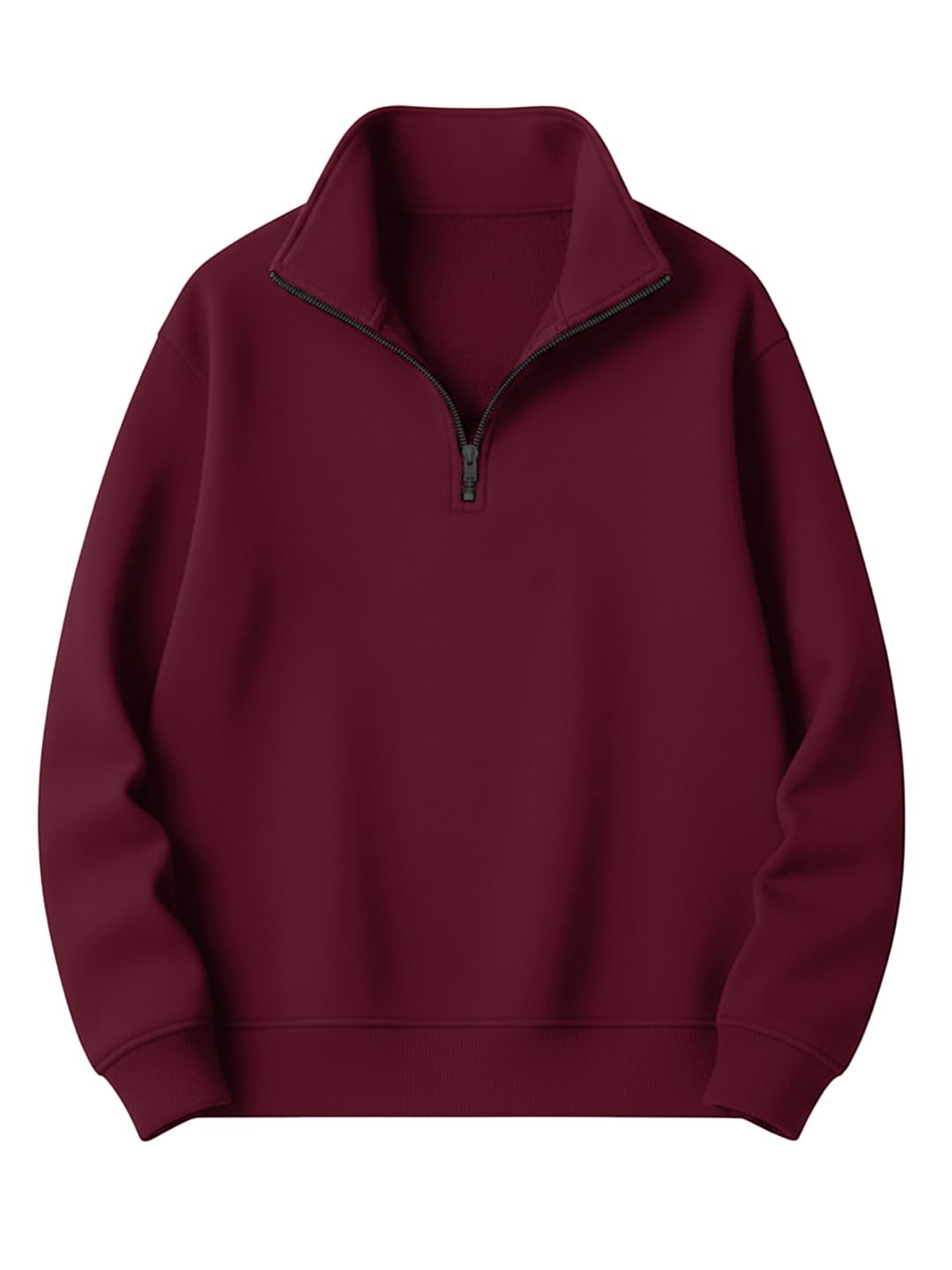 LEOTUDE Women’s Half Zip Sweatshirt | Boyfriend Loose Fit Winter Pullover (Black Color)-picture-27