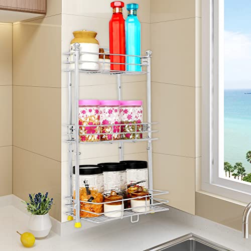 Image of Belantti Kitchen Organizer| Kitchen Rack| Kitchen Rack Steel| Kitchen Stand| Stand For Kitchen| Steel Rack For Kitchen| Rack For Kitchen Storage| Kitchen Stand Steel| Steel Stand For Kitchen| LRG Size