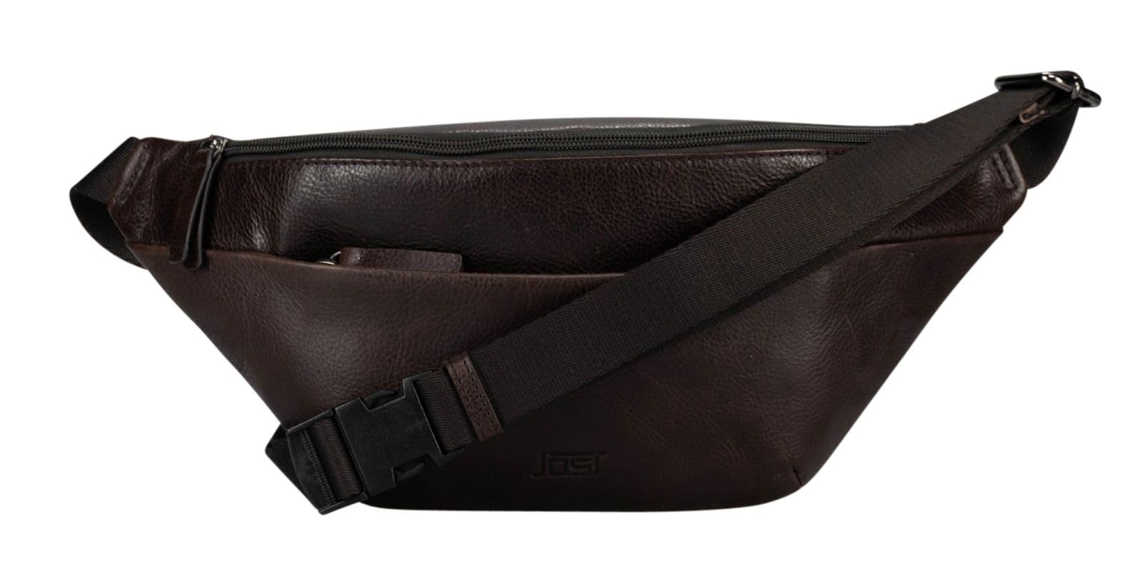 JOST Leder Gürteltasche Umhängetasche London Crossover Bag Brown Dunkelbraun