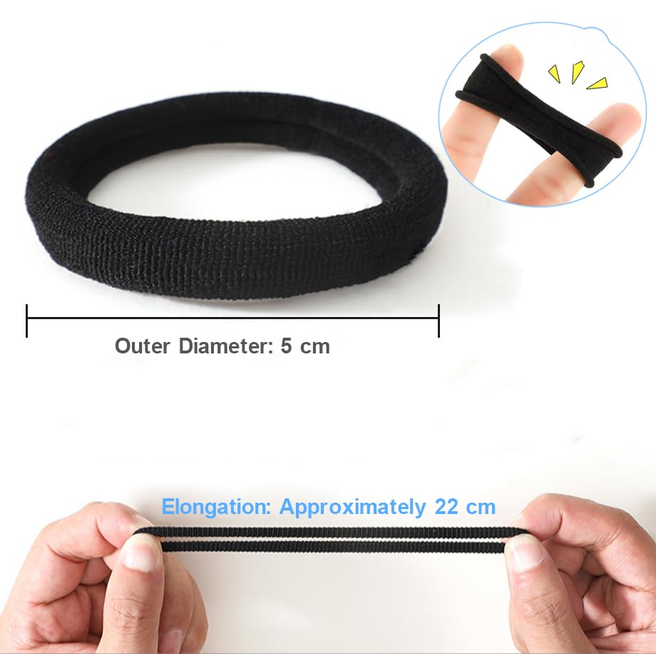 30Pcs Ponytail Holders, Seamless Hair Ties, Stretchy Soft Hairbands Elastic Hair Accessories for Women Girls.(Black) - Image 3