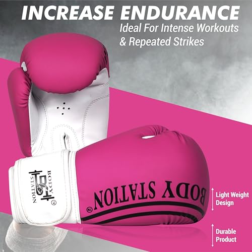 Image of Boxing Gloves - Faux Leather Training Gloves with Hook and Loop Velcro Closure for Long-Lasting Strength and Durability