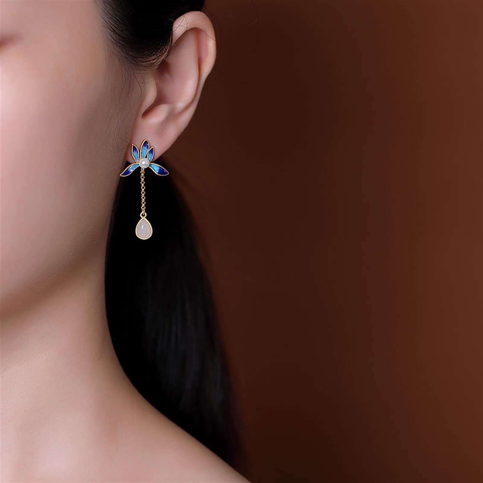 Pendientes de plata S925 bañados en oro para mujer Pendientes de plata para novia