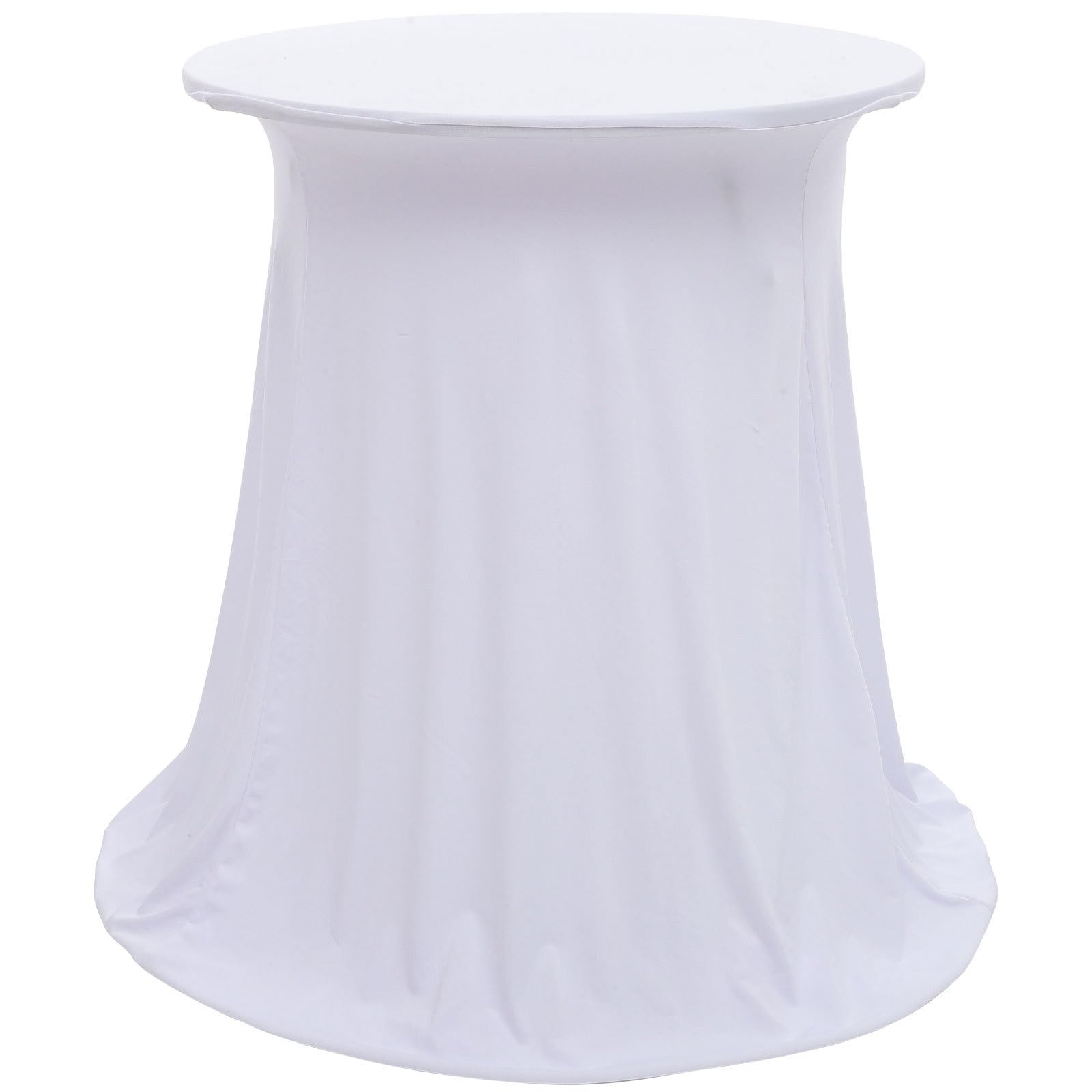 Housse table cocktail ajustable blanche nappe ronde décoration buffet jardin et salle