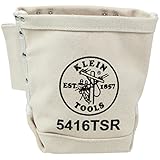 Klein Tools 5416TSR Tool Bag, Bolt Bag with Bull Pin Loops and Drain Holes, Sturdy No. 4 Canvas,...