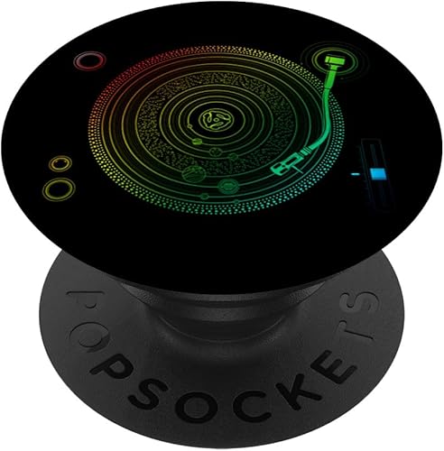 Space DJ graphic - Sistema solar de giradiscos EDM PopSockets Grip y soporte para teléfonos y tabletas