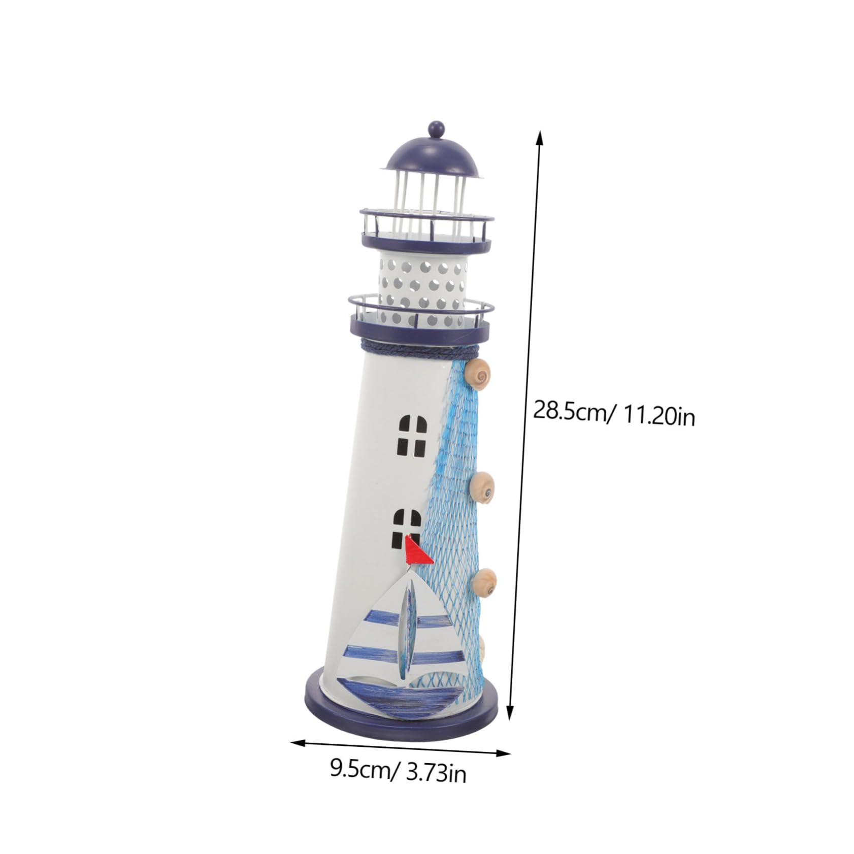 Abaodam Lighthouse Lamp Decorative Statue Led Light Mediterranean Nautical Decor for Home Coastal Centerpiece Fade-Resistant Material Inviting Ambiance