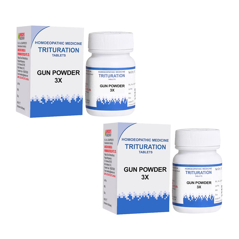 Dr. Bakshis BAKSONS HOMOEOPATHY GUN POWDER-3X TABLETS (100 UNITS) - Pack of 2 (B0C2KJ7ZX4) Amazon Price History, Amazon Price Tracker