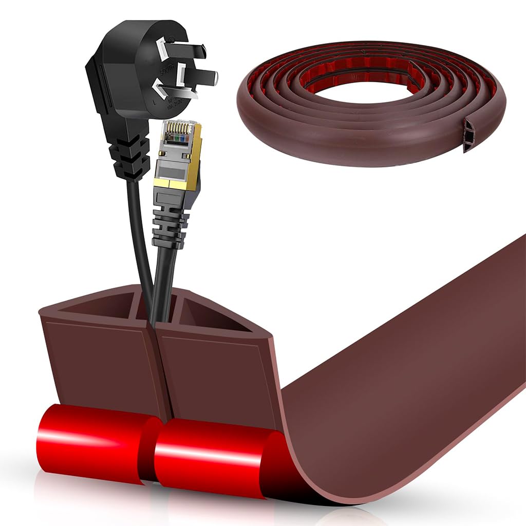 HASTHIP® 6.6ft Floor Cord Cover PVC Rubber 1.18 Inches Width Cable Protector Self Adhesive Removable Cord Protector Sleeve Cuttable Cord Protector Sleeve (B0D9LVMKCL) Amazon Price History, Amazon Price Tracker