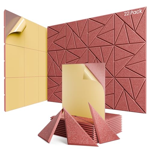 Image of 22 Pack Self-Adhesive Acoustic Panels, Sound Proof Foam Panels for Walls