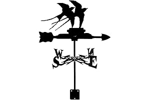 Rooster Cock BRF Weathervane Silhouette Art Black Metal Dog Wind Direction Indicator...