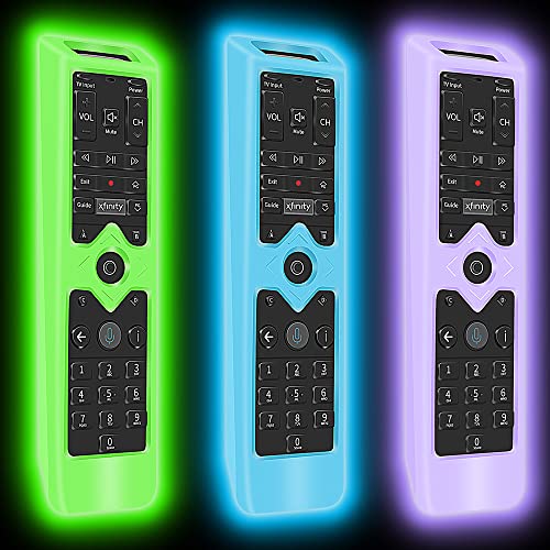 Xfinityリモコン用保護ケーススキン3個、XFinity Comcast XR15ボイスリモコン用シリコンケーススキンスリーブ、[厚みのある層]耐衝撃リモートバッテリーバックカバー-グローブルー+グローグリーン+グローパープル。の商品画像（Amazon）