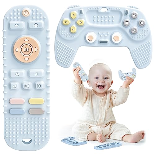 Image of Baby Teething Toys Remote Teether for Baby Teething Toys for Babies 6-12 Months, Silicone Babies Gum Baby Remote Control Toy Game Controller Shaped Toddler Teething Relief Baby Chew Toys