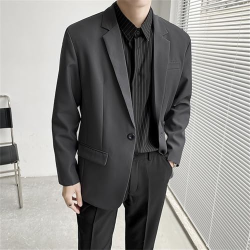 Mens Handsome Casual Blazers Leisure Loose Suit Jackets Suit Pure Color Blazer2