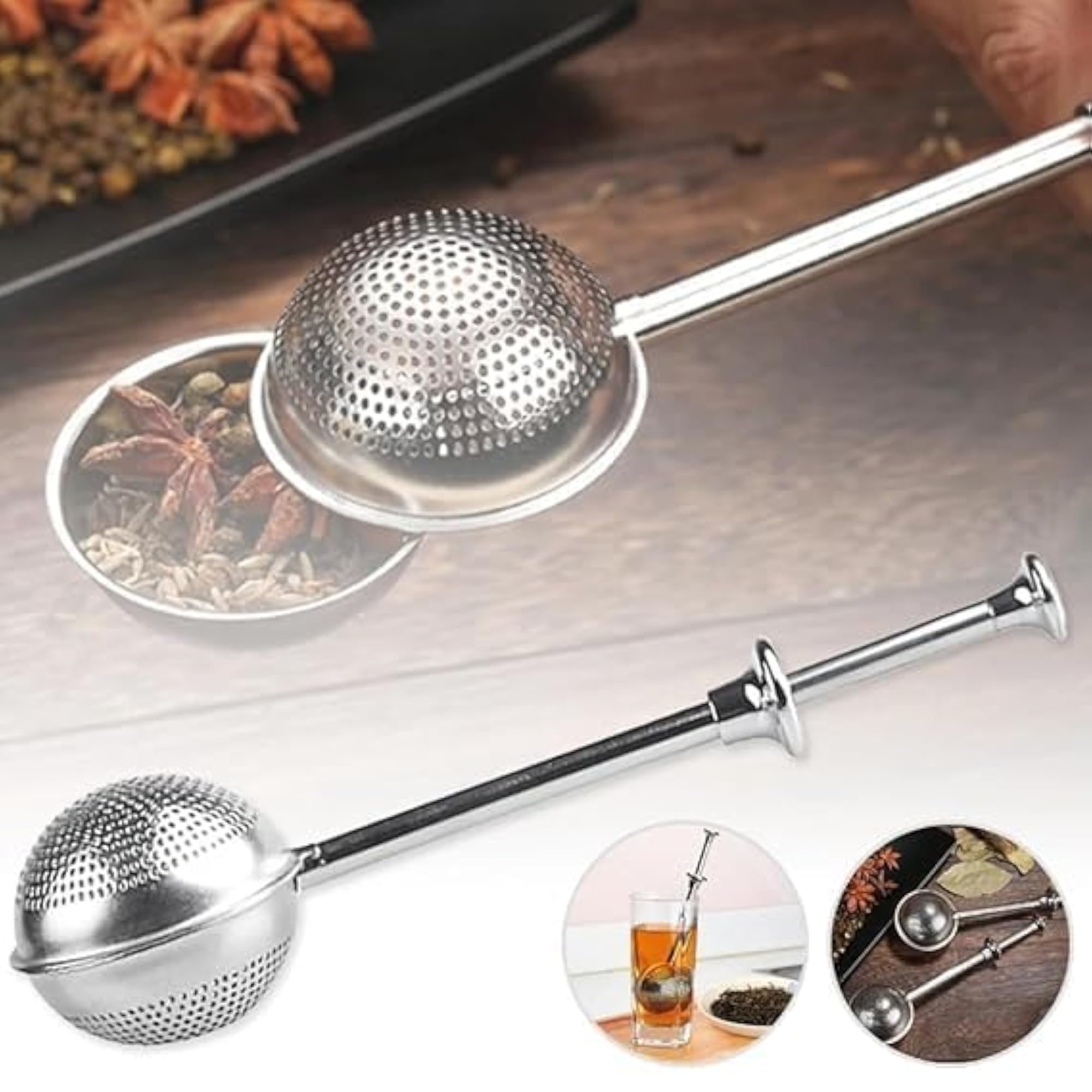 Stainless Steel Tea Infuser Spoon, Mesh Ball Strainer