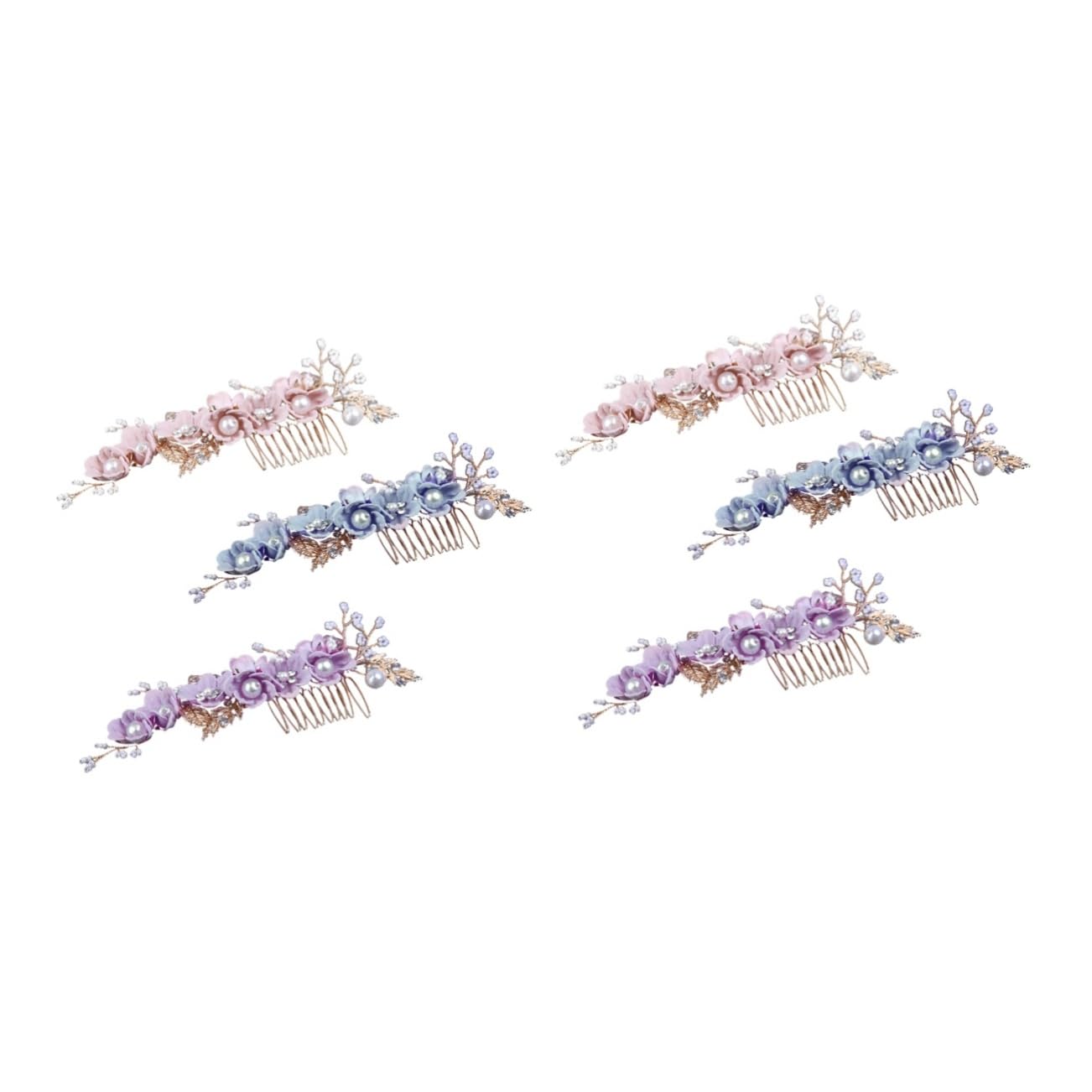 6 Piezas peine de novia peineta floral novia pinzas para el cabello para mujer pinzas para el cabello de vintage de flores para de aleación tocado de