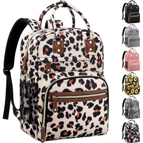 Image of Diaper Bag Backpack Tote for Women Large Capacity, Baby with Insulated Pockets Multifunctional Bags For Girl Boy Waterproof Boys Girls Mama Maternity Travel Leopard