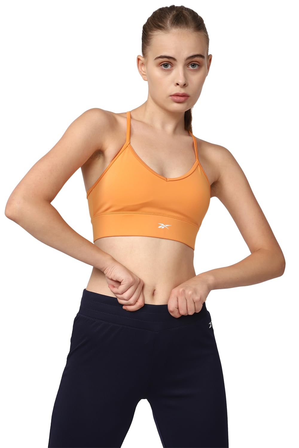 Reebok Women’s Satin 91% PES/9% L-Interlock-Hydrophilic Finish/Print-Digital Sublimation-Disperse Classic Workout Sports Bra Reebok Women’s Satin 91% PES/9% L-Interlock-Hydrophilic Finish/Print-Digital Sublimation-Disperse Classic Workout Sports Bra