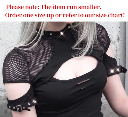 Women's Gothic Crop Tops Punk Tanks Trendy Camisole T-Shirt2