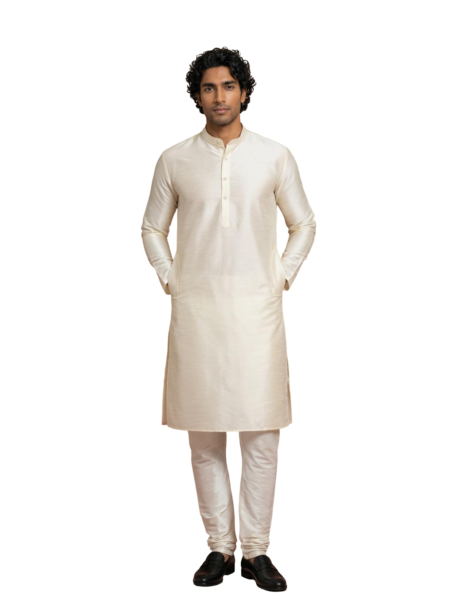 jompers Premium Silk Kurta with Cream Churidar-picture-40